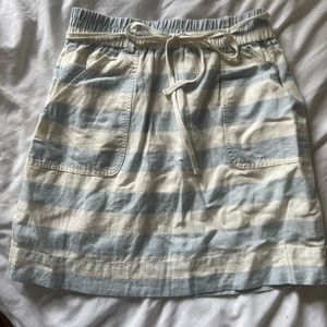 LOFT blue/white striped skirt